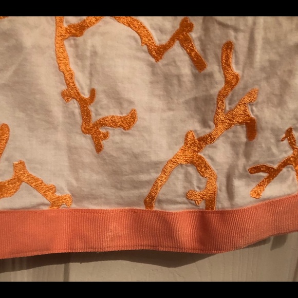 CJ Laing Embroidered Tunic Top White Peach L - Picture 5 of 6